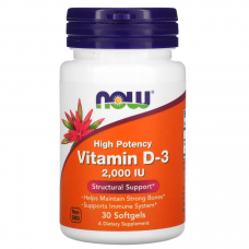 Вітаміни та мінерали NOW Vitamin D3 2000 IU, 30 капсул Вітаміни та мінерали NOW Vitamin D3 2000 IU, 30 капсул