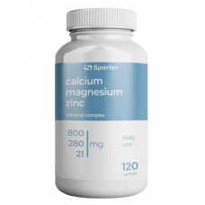 Вітаміни та мінерали Sporter Calcium Magnesium Zinc, 120 таблеток Вітаміни та мінерали Sporter Calcium Magnesium Zinc, 120 таблеток