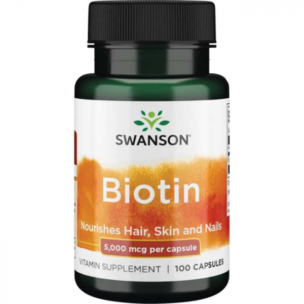 Вітаміни та мінерали Swanson Biotin 5000 mcg, 100 капсул