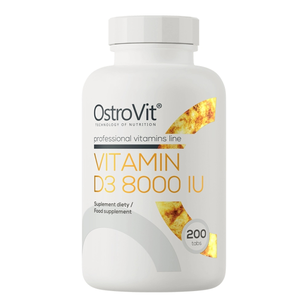 Вітаміни та мінерали OstroVit Vitamin D3 8000 IU, 200 таблеток
