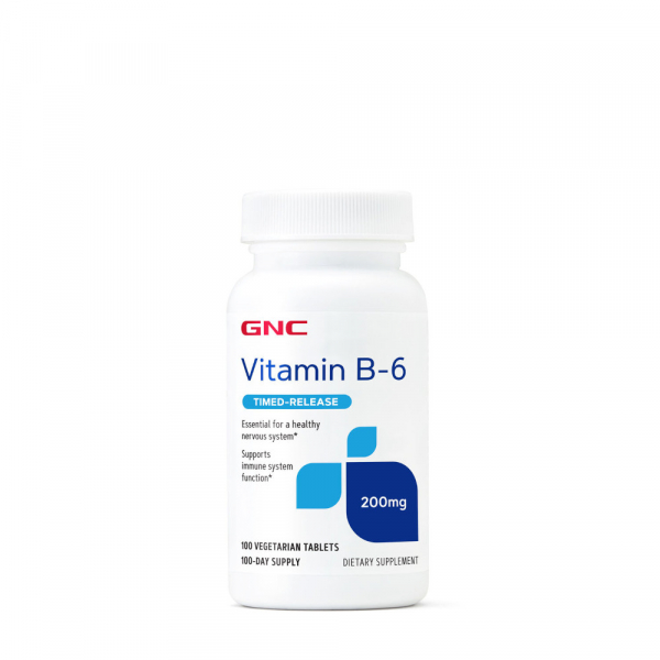 Вітаміни та мінерали GNC Vitamin B6 200 mg, 100 таблеток