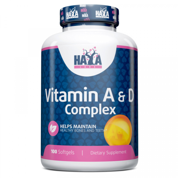 Вітаміни та мінерали Haya Labs Vitamin A&D Complex, 100 капсул