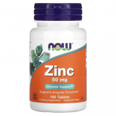 Вітаміни та мінерали NOW Zinc 50 mg, 100 таблеток