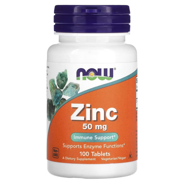 Вітаміни та мінерали NOW Zinc 50 mg, 100 таблеток