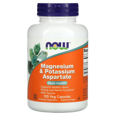 Вітаміни та мінерали NOW Magnesium & Potassium Aspartate with Taurine, 120 капсул