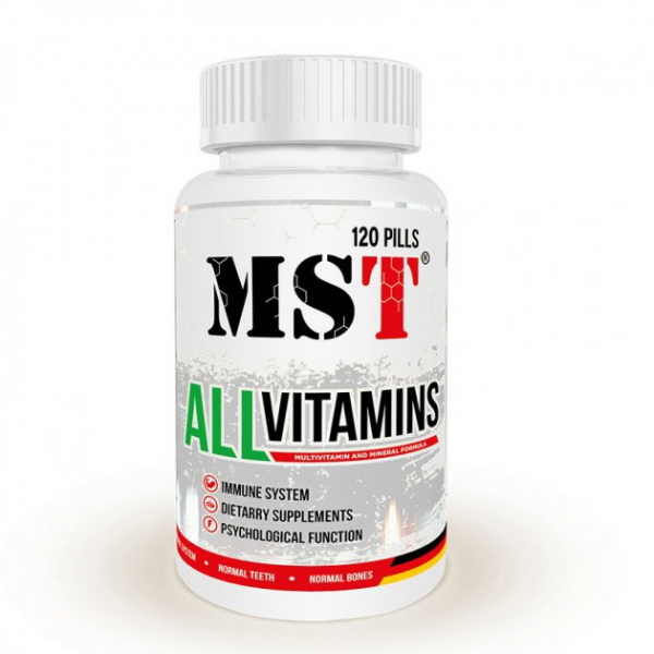 Вітаміни та мінерали MST AllVitamins, 120 таблеток