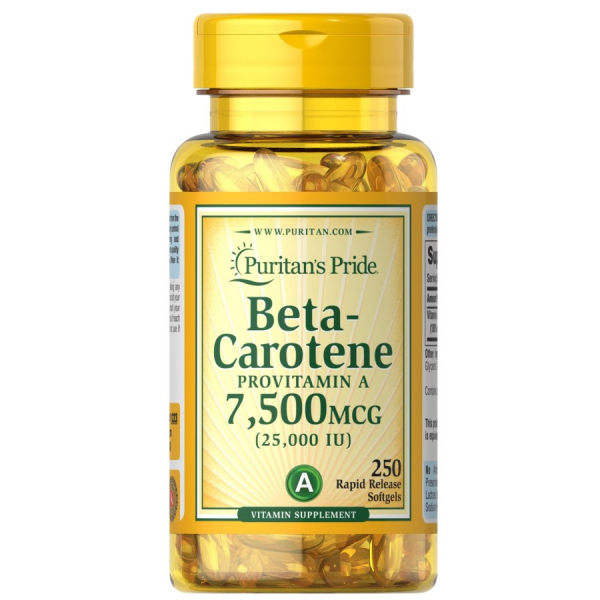 Вітаміни та мінерали Puritan's Pride Beta-Carotene 25000 IU, 250 капсул