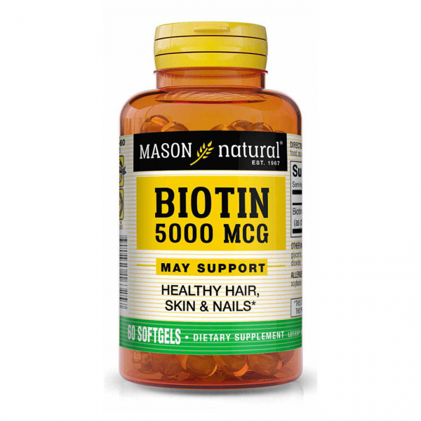 Вітаміни та мінерали Mason Natural Biotin 5,000 mcg, 60 капсул
