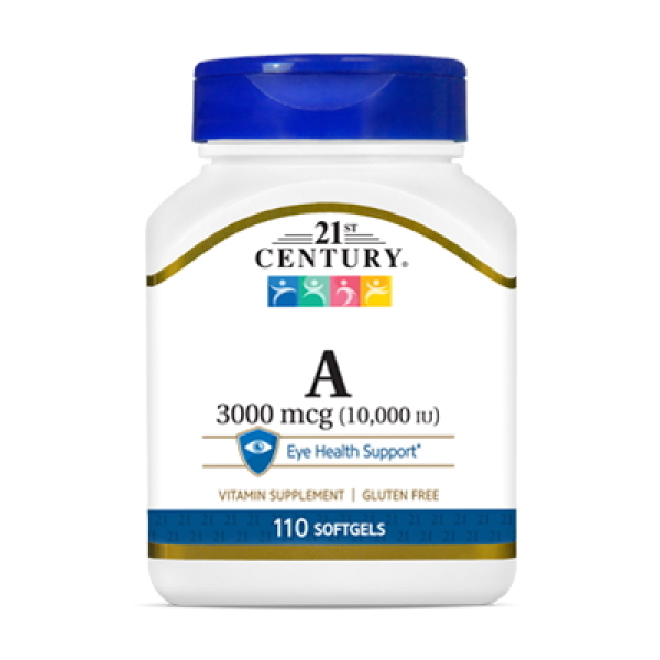Вітаміни та мінерали 21st Century Vitamin A 3000 mcg, 110 капсул