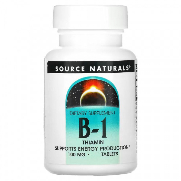 Вітаміни та мінерали Source Naturals Vitamin B1 Thiamin 100 mg, 100 таблеток