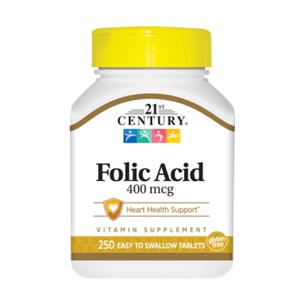 Вітаміни та мінерали 21st Century Folic Acid 400 mcg, 250 таблеток