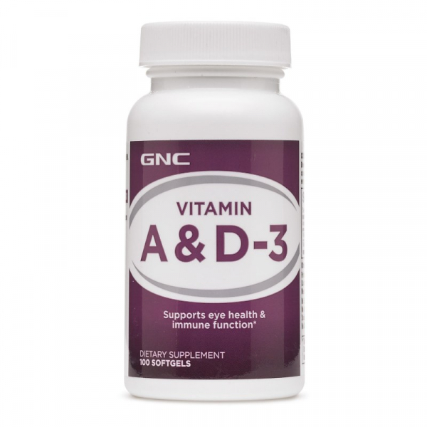 Вітаміни та мінерали GNC Vitamin A and D-3, 100 капсул