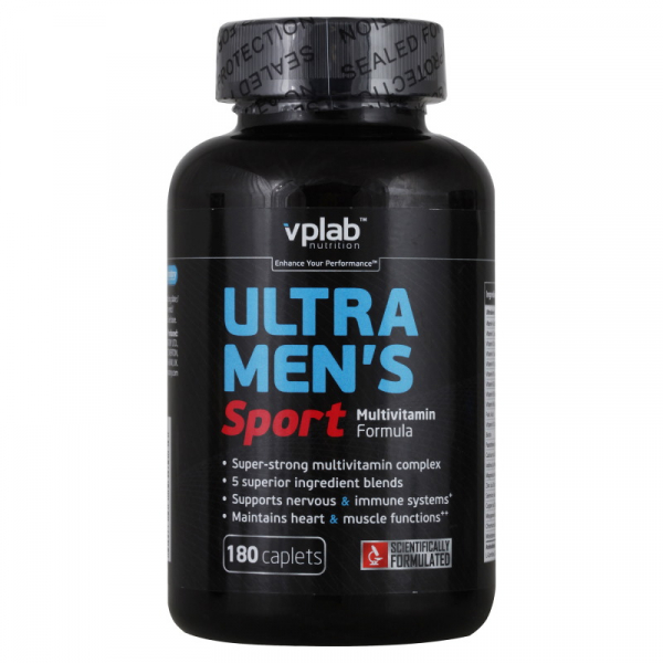 Вітаміни та мінерали VPLab Ultra Mens Sport Multivitamin, 180 каплет