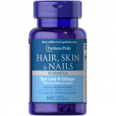 Вітаміни та мінерали Puritan's Pride Hair Skin and Nails Formula, 60 каплет Вітаміни та мінерали Puritan's Pride Hair Skin and Nails Formula, 60 каплет