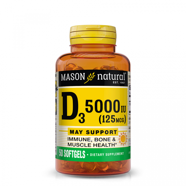 Вітаміни та мінерали Mason Natural Vitamin D3 5000 IU, 50 капсул