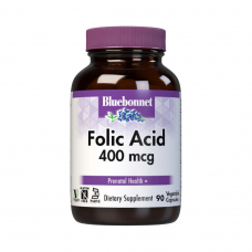 Вітаміни та мінерали Bluebonnet Folic Acid 400 mcg, 90 вегакапсул