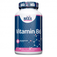 Вітаміни та мінерали Haya Labs Vitamin B6 25 mg, 90 таблеток Вітаміни та мінерали Haya Labs Vitamin B6 25 mg, 90 таблеток