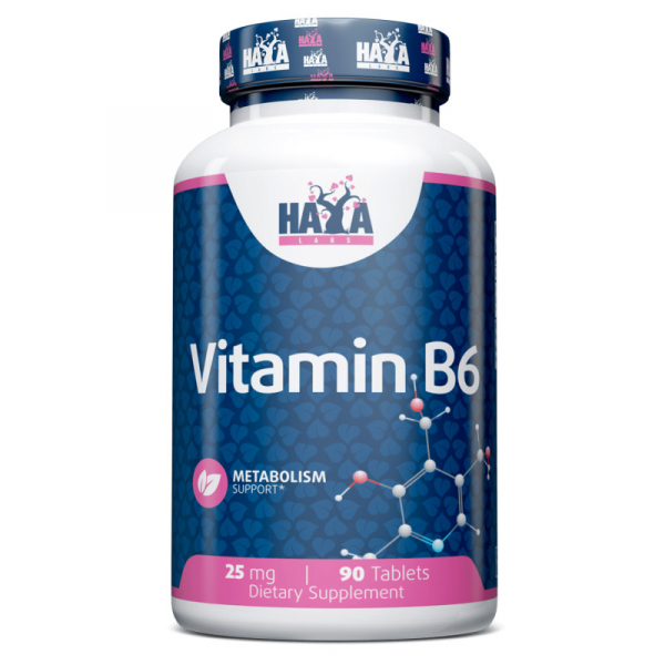 Вітаміни та мінерали Haya Labs Vitamin B6 25 mg, 90 таблеток