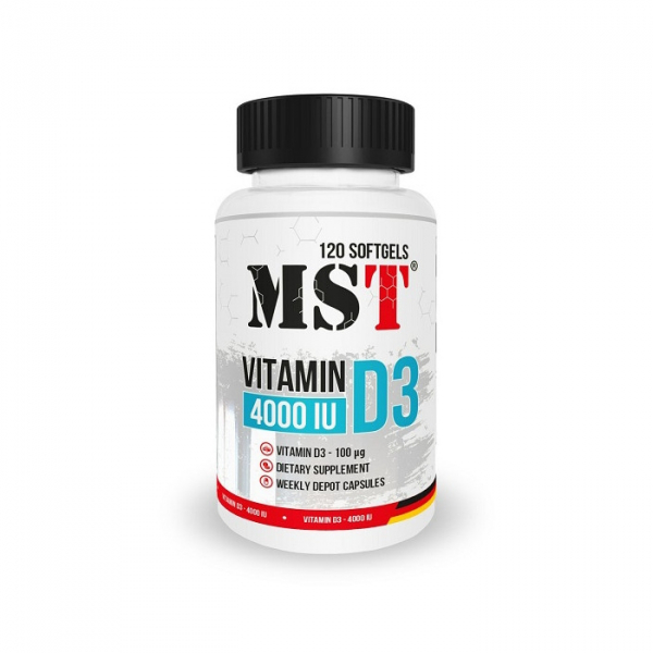 Вітаміни та мінерали MST Vitamin D3 4000 IU, 120 капсул