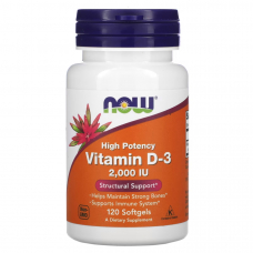 Вітаміни та мінерали NOW Vitamin D3 2000 IU, 120 капсул Вітаміни та мінерали NOW Vitamin D3 2000 IU, 120 капсул