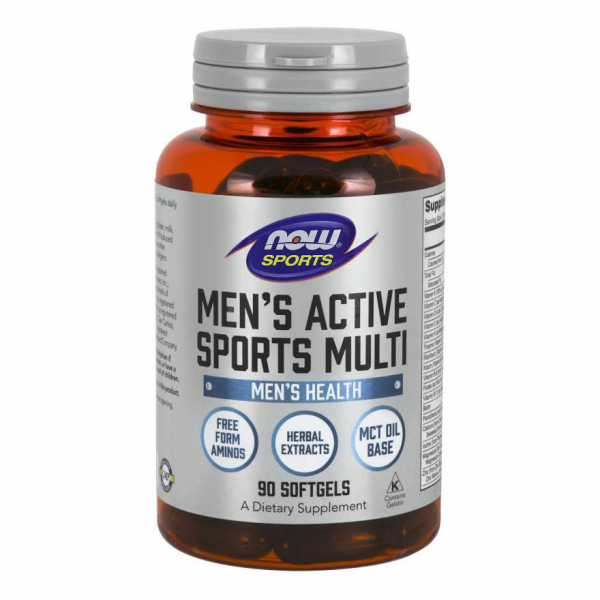 Вітаміни та мінерали NOW Mens Active Sports Multi, 90 капсул