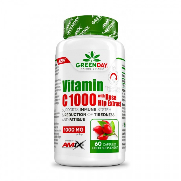 Вітаміни та мінерали Amix Nutrition GreenDay ProVegan Vitamin C 1000 mg Immuno Forte, 60 вегакапсул