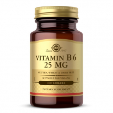 Вітаміни та мінерали Solgar Vitamin B6 25 mg, 100 таблеток Вітаміни та мінерали Solgar Vitamin B6 25 mg, 100 таблеток