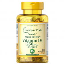 Вітаміни та мінерали Puritan's Pride Vitamin D3 10000 IU, 200 капсул