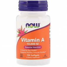 Вітаміни та мінерали NOW Vitamin A 10000 IU, 100 капсул Вітаміни та мінерали NOW Vitamin A 10000 IU, 100 капсул