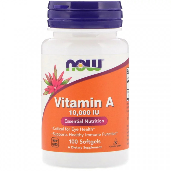 Вітаміни та мінерали NOW Vitamin A 10000 IU, 100 капсул