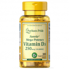 Вітаміни та мінерали Puritan's Pride Vitamin D3 10000 IU, 100 капсул Вітаміни та мінерали Puritan's Pride Vitamin D3 10000 IU, 100 капсул