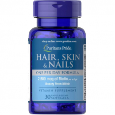 Вітаміни та мінерали Puritan's Pride Hair Skin and Nails One Per Day Formula, 30 капсул Вітаміни та мінерали Puritan's Pride Hair Skin and Nails One Per Day Formula, 30 капсул
