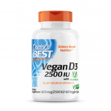 Вітаміни та мінерали Doctor's Best Vitamin D3 2500 IU, 60 вегакапсул Вітаміни та мінерали Doctor's Best Vitamin D3 2500 IU, 60 вегакапсул