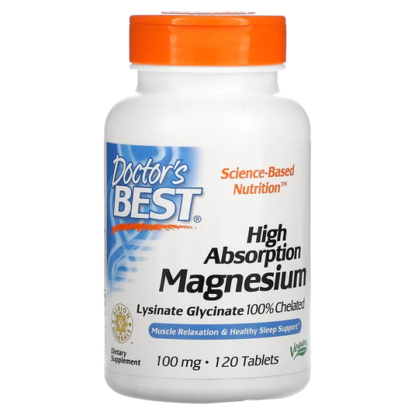 Вітаміни та мінерали Doctor's Best Magnesium 100 mg High Absorption, 120 таблеток