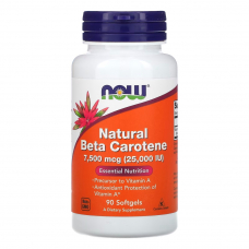 Вітаміни та мінерали NOW Natural Beta Carotene, 90 капсул