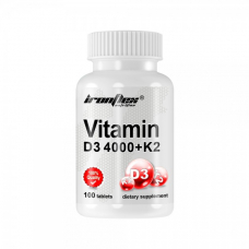 Вітаміни та мінерали IronFlex Vitamin D3 4000 + K2, 100 таблеток Вітаміни та мінерали IronFlex Vitamin D3 4000 + K2, 100 таблеток