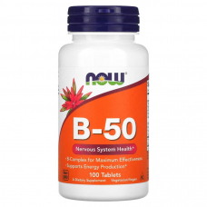 Вітаміни та мінерали NOW Vitamin B-50, 100 таблеток