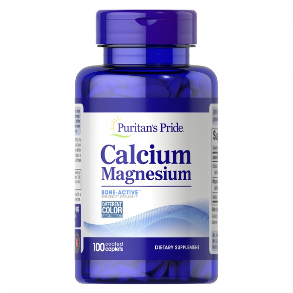 Вітаміни та мінерали Puritan's Pride Calcium Magnesium, 100 каплет