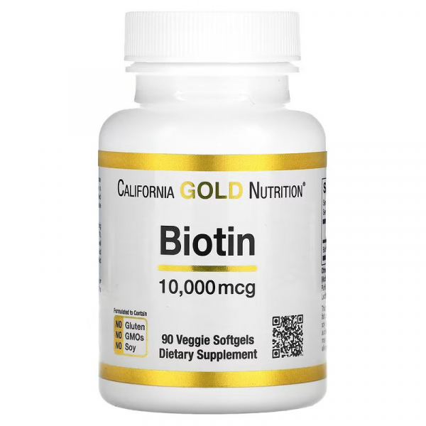 Вітаміни та мінерали California Gold Nutrition Biotin 10000 mcg, 90 вегакапсул