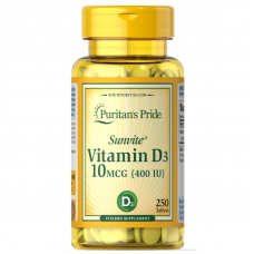 Вітаміни та мінерали Puritan's Pride Vitamin D3 400 IU, 250 таблеток