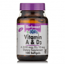 Вітаміни та мінерали Bluebonnet Vitamin A & D3, 100 капсул