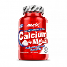 Вітаміни та мінерали Amix Nutrition Calcium + Mg and Zn, 100 таблеток