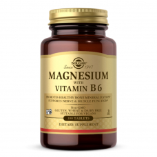Вітаміни та мінерали Solgar Magnesium with Vitamin B6, 100 таблеток Вітаміни та мінерали Solgar Magnesium with Vitamin B6, 100 таблеток