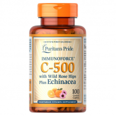 Вітаміни та мінерали Puritan's Pride Vitamin C-500 mg with Rose Hips & Echinacea, 100 каплет Вітаміни та мінерали Puritan's Pride Vitamin C-500 mg with Rose Hips & Echinacea, 100 каплет