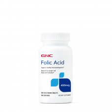 Вітаміни та мінерали GNC Folic Acid 400, 100 таблеток Вітаміни та мінерали GNC Folic Acid 400, 100 таблеток