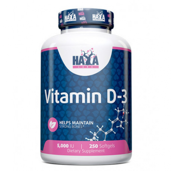 Вітаміни та мінерали Haya Labs Vitamin D3 5000 IU, 250 капсул