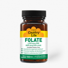 Вітаміни та мінерали Country Life Folic Acid, 100 таблеток