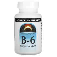 Вітаміни та мінерали Source Naturals Vitamin B-6 500 mg, 100 таблеток