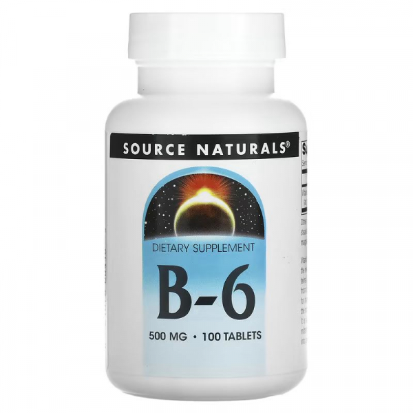 Вітаміни та мінерали Source Naturals Vitamin B-6 500 mg, 100 таблеток