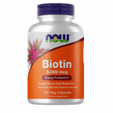 Вітаміни та мінерали NOW Biotin 5000 mcg, 120 вегакапсул Вітаміни та мінерали NOW Biotin 5000 mcg, 120 вегакапсул